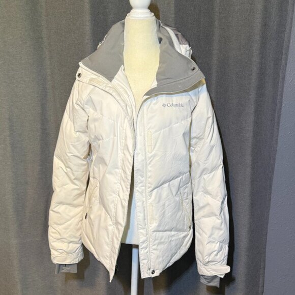 Columbia Lay D Down Jacket Women’s Medium White WL4047-494 Hooded Puffer Coat - Picture 2 of 16
